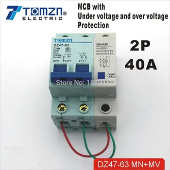  Komã © tou je 2p 40A MV+MN 400V~ 50HZ/60HZ MCB s viac napätia a under voltage protection Mini istič