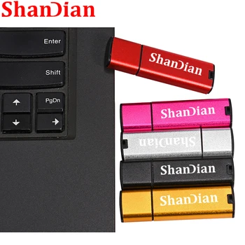  SHANDIAN USB 2.0, Matná USB flash disk Zlaté kl ' úč 64GB 32GB16GB Plastové disku Pink Mini Memory stick gadget fotografie darček