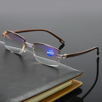  Bez Obrúčok Anti-Modré Svetlo Okuliare Na Čítanie Dual Svetlo Diopter 0 +1.0 +1.5 +2.0 K +4.0 Počítač, Telefón, Okuliare Presbyopia Okuliare