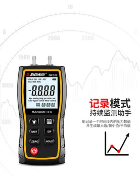  SNDWAY SW512 Digitálny Snímač tlakomer Ručné Manometer Diferenčného Tlaku Micromanometer Počítanie Tlak Nástroj