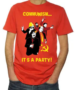  Lacné Posádky Krku pánske Top Tee Komunizmu, je To Strana, Legrační Nové Pánske Novinka ruskej Komunistickej Čínskej T-Shirt Topy Tričko Homme