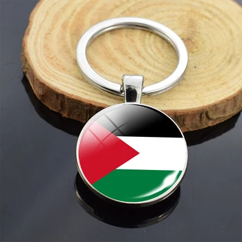  Štát Palestína Vlajka Keychain obchod so Sklenenou Kupolou Palestínske Vlajky Keyring Trinket Šperky